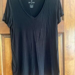 Women's Black V-Neck Top